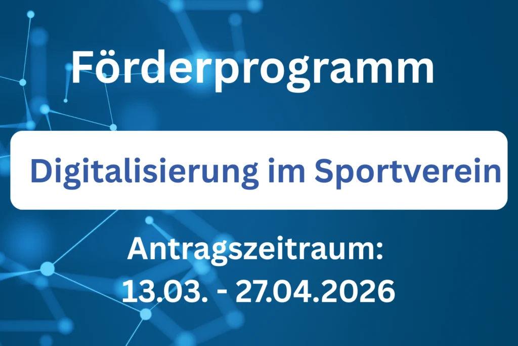 Titelbild zum Förderprogramm "Digitalisierung im Sportverein"