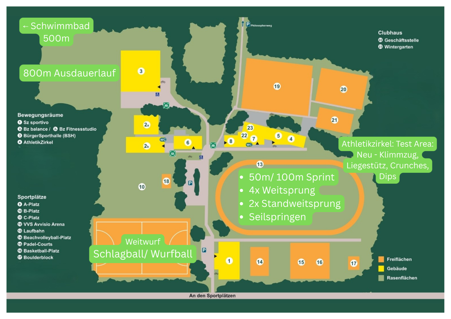Lageplan-Sportabezichentour Lageplan des Veranstaltungsgeländes