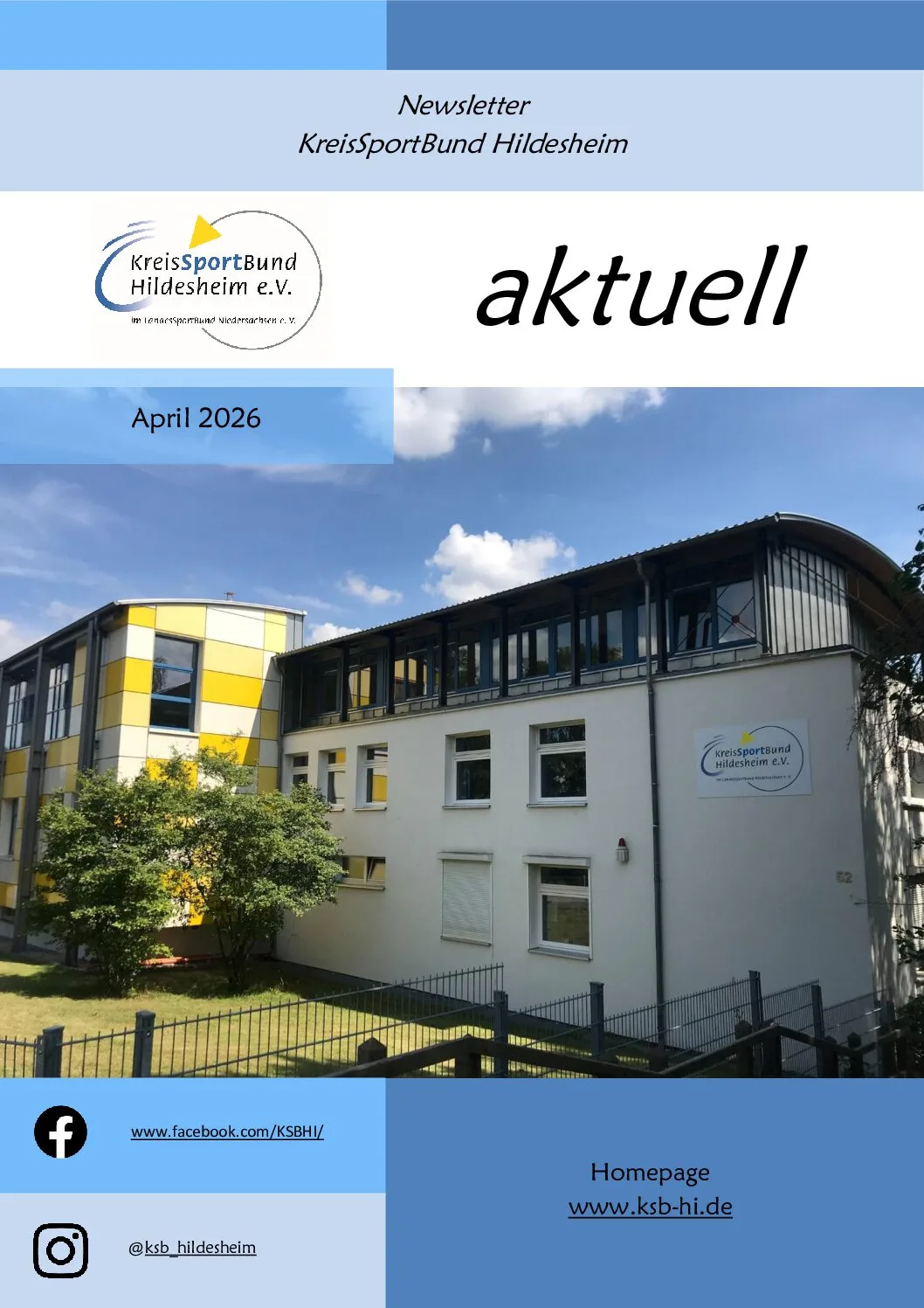 Titelbild des KSB Newsletters für April 2026