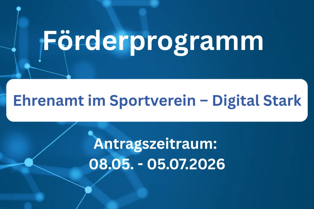 Titelbild zum Förderprogramm "Ehrenamt im Sportverein – Digital Stark"