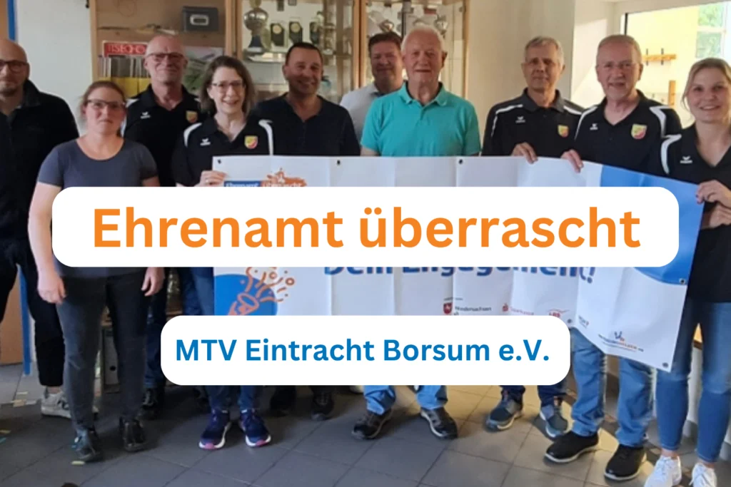 Titelbild von der Ehrenamt überrascht Aktion beim MTV Eintracht Borsum